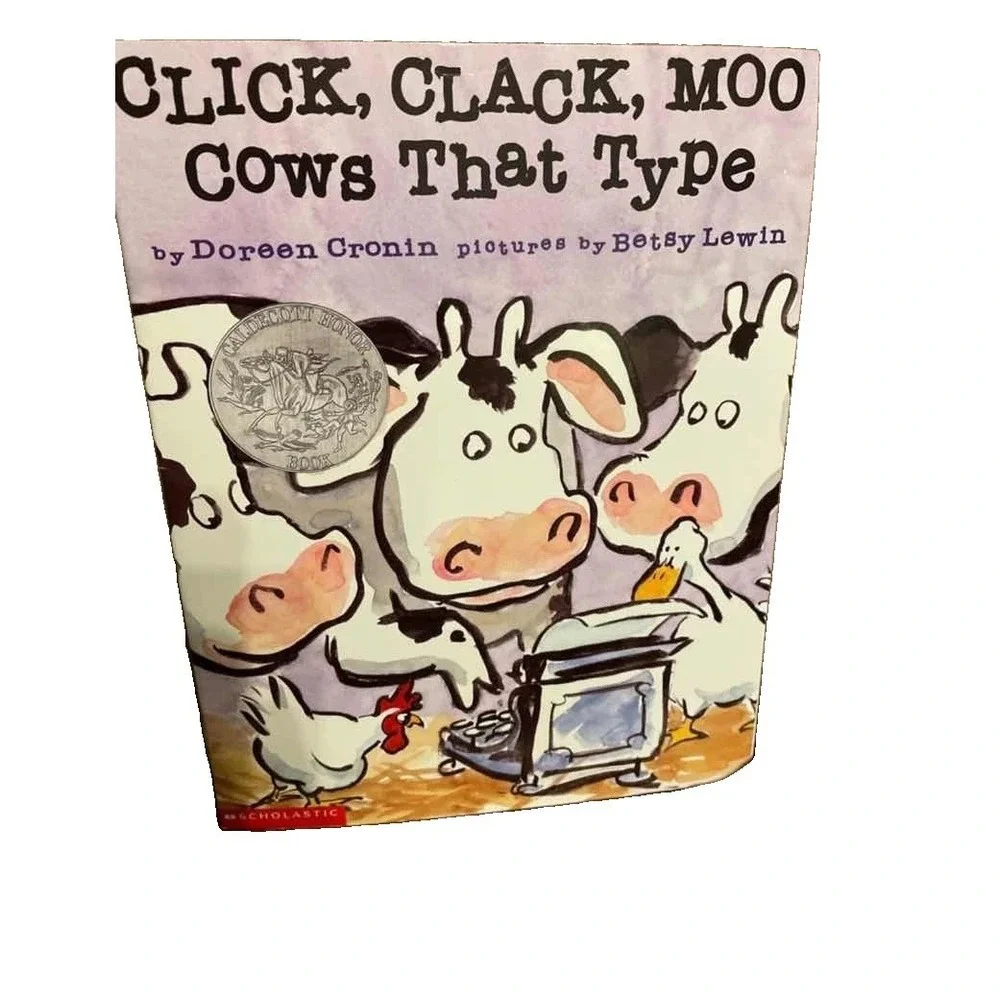 ❗️Click Clack Moo Cows That Type Doreen Cronin Betsy Lewin Paperback Book